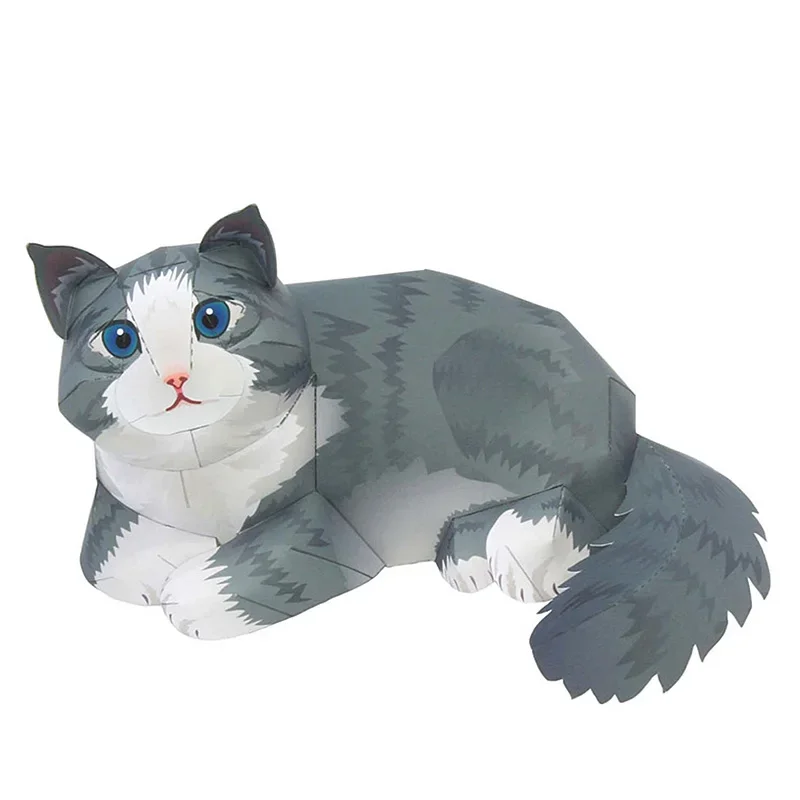 Art Craft Cat - โมเดลกระดาษพับรูปแมวป่านอร์เวย์ งานฝีมือพับกระดาษ 3 มิติ น่ารัก ขนาดเล็ก