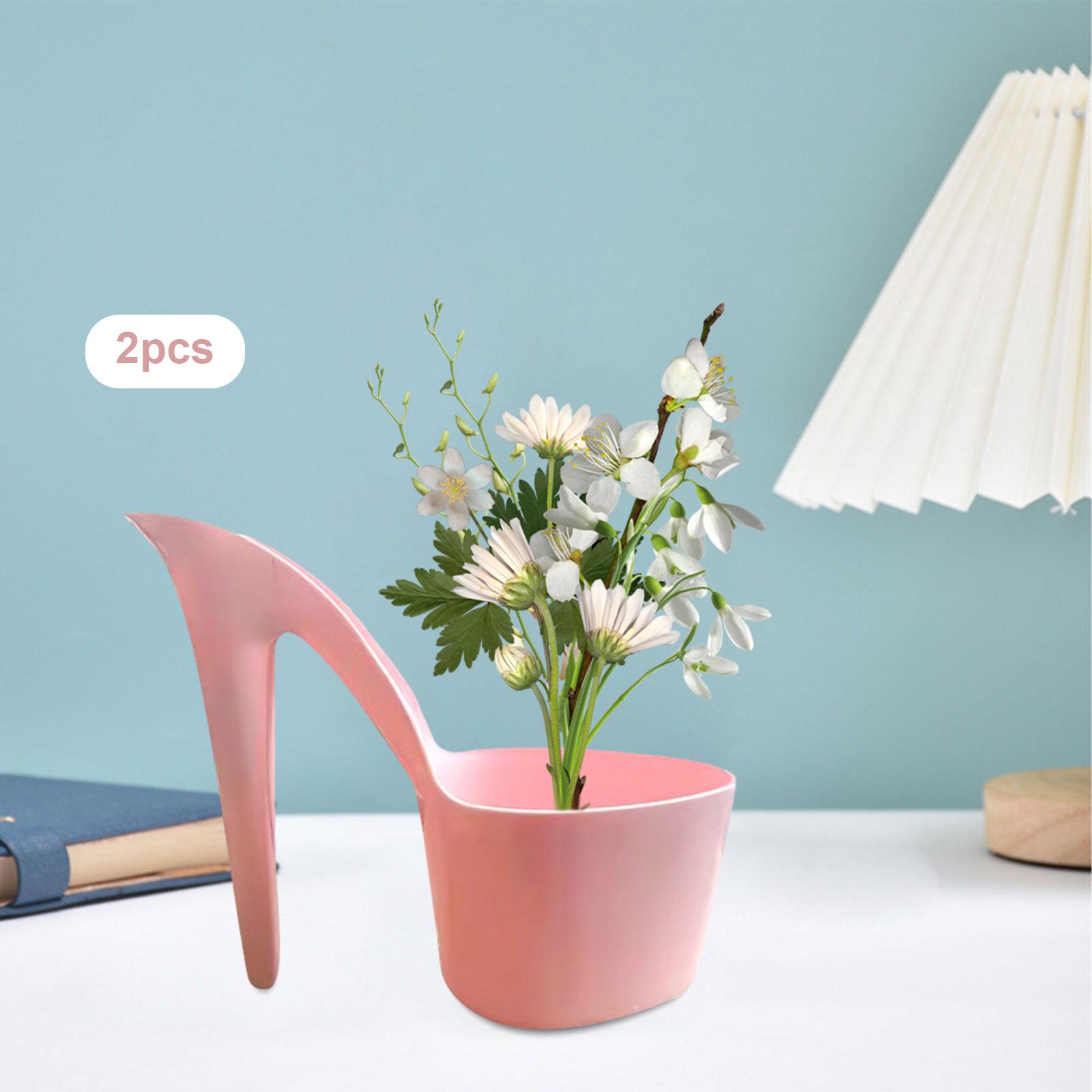 Art And Craft For Nursery - 2x กระถางดอกไม้ Lady รองเท้ารูปร่างศิลปะหัตถกรรมเครื่องประดับของขวัญตกแต่งบ้านรองเท้าส้นสูงรูปร่างตารางเครื่องประดับพืชเนอสเซอรี่หม้อดอกไม้หม้อ