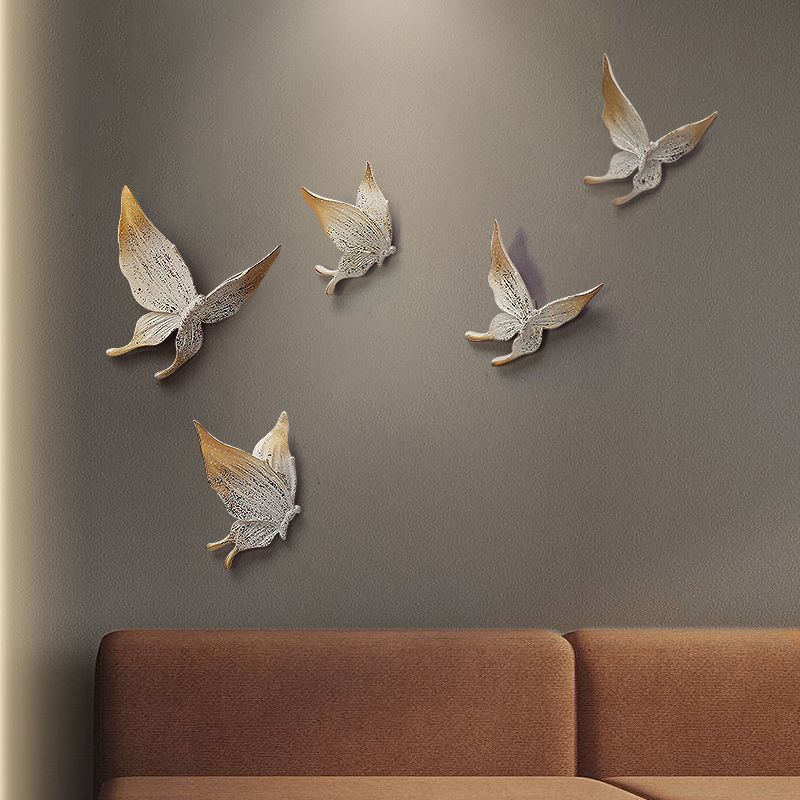 Art And Craft For Nursery - 5pcs 3D ผีเสื้อที่มีสีสันสติ๊กเกอร์ติดผนัง DIY Art Decor