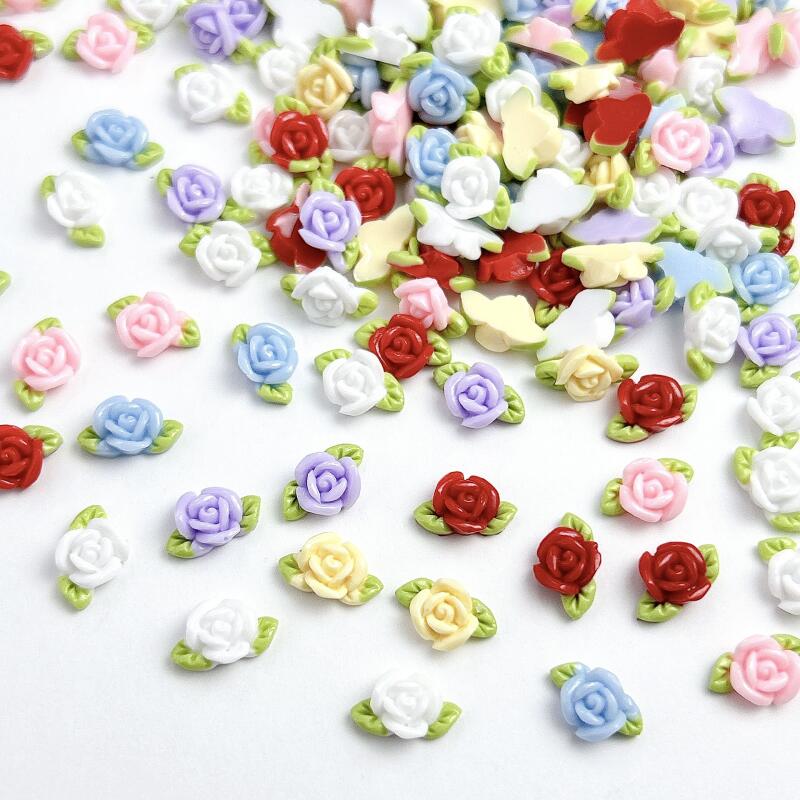 Art Craft Rose - 30PCS เรซิ่น Rose ตกแต่งเล็บ Minimalist Luminous