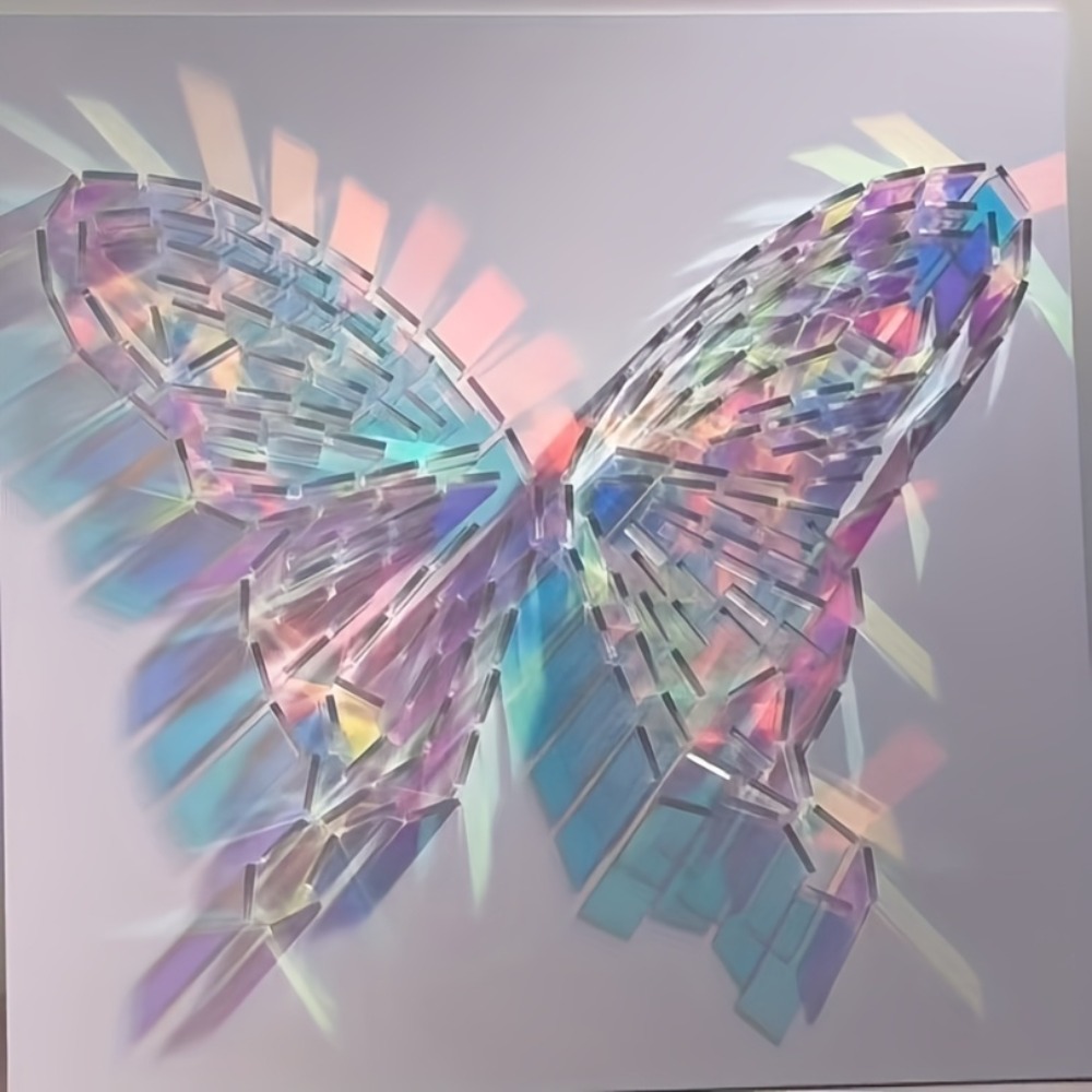 Art Craft Material - กระเบื้องอะคริลิคสะท้อนแสงสีรุ้ง ขนาด 30x30 มม. รูปทรงสี่เหลี่ยม สำหรับงาน