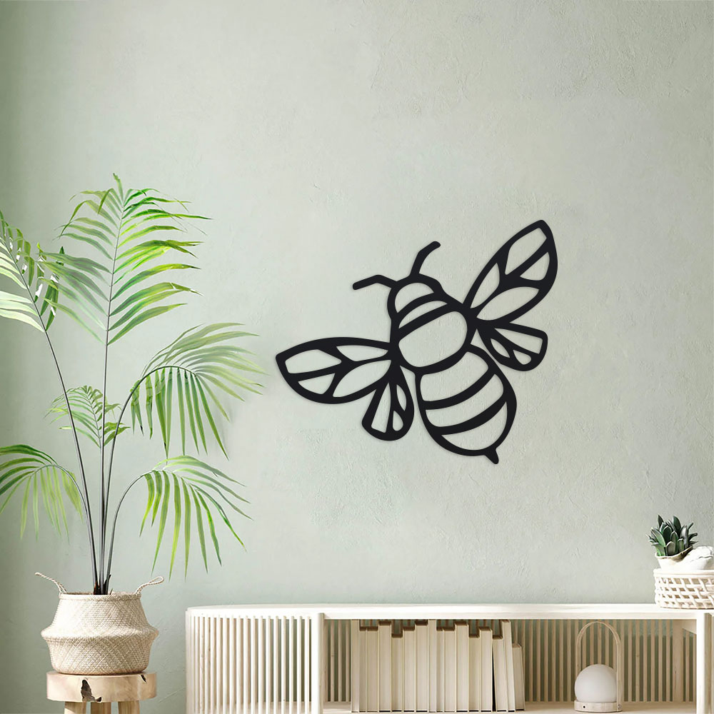 Art And Craft For Nursery - ชุดป้ายโลหะรูปรังผึ้ง - ศิลปะตกแต่งผนังสไตล์ฟาร์มเฮาส์ - งานเหล็กทนทานสำหรับคนรักผึ้งในห้องเด็ก