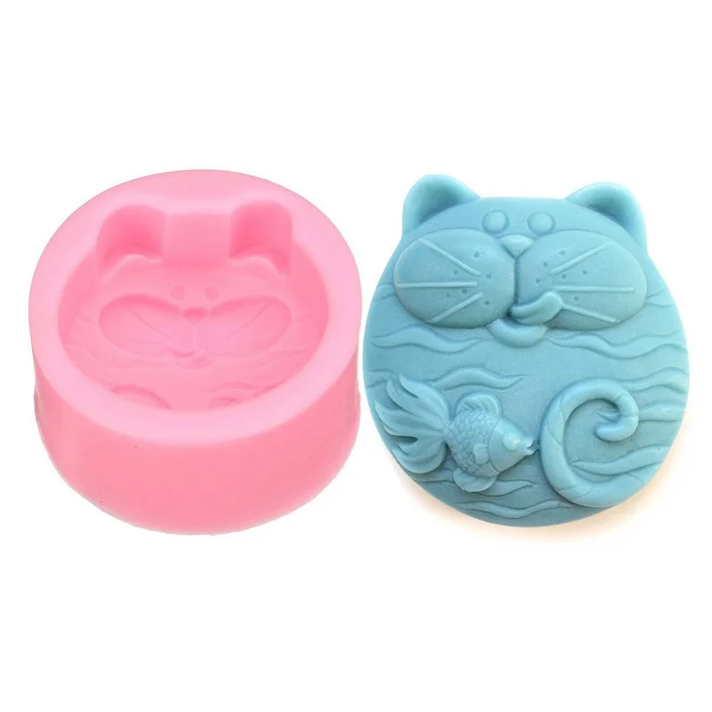 Art Craft Cat - 1PC Non-Stick แม่พิมพ์ซิลิโคน 3D สบู่ DIY