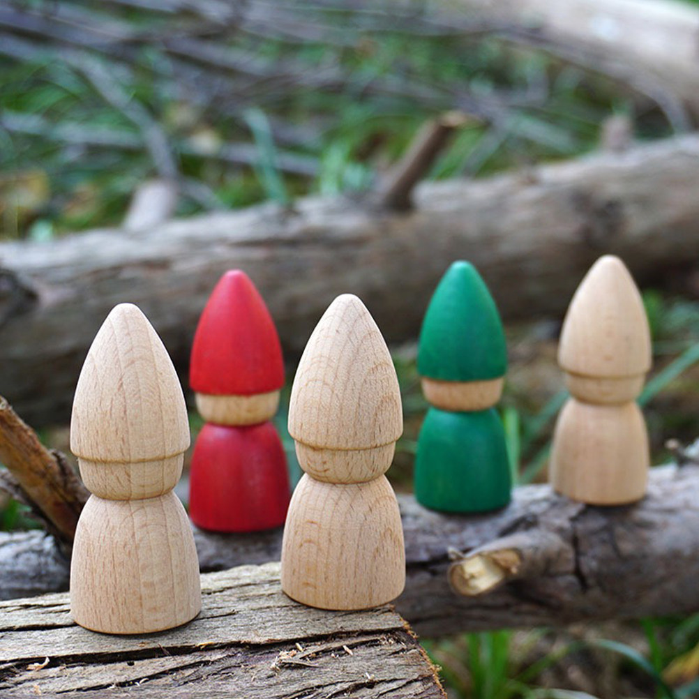 Art Craft Wood - ชุดตุ๊กตาไม้ 6 ชิ้น ไม่ทาสี สำหรับงานศิลปะ DIY