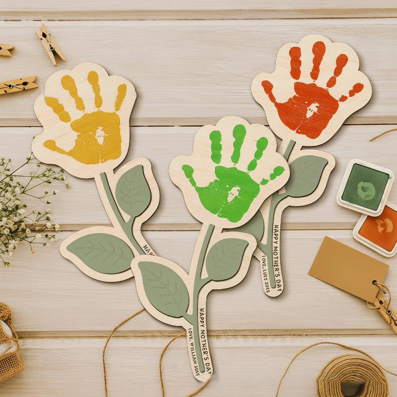 Art And Craft For Nursery - แผ่นไม้ลายมือเปล่าสำหรับวาดภาพ DIY ป้ายไม้ยังไม่เสร็จสำหรับของขวัญวันแม่ ตกแต่งผนังห้องเด็ก งานศิลปะหัตถกรรม