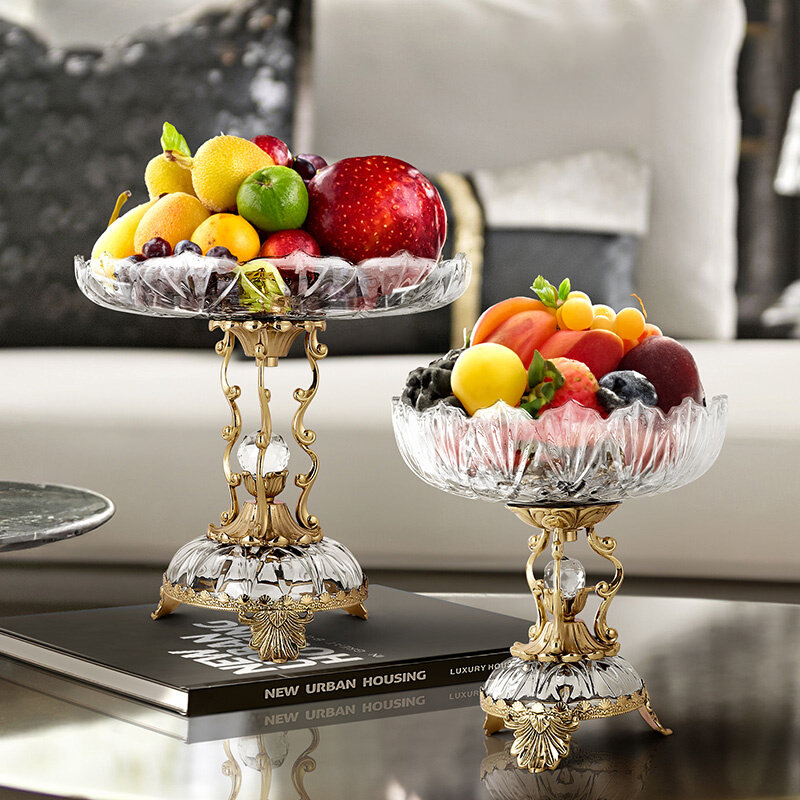 Art Craft Restaurant - แผ่นผลไม้ทองแดงสุดหรูห้องรับแขกร้านอาหารถาดเก็บผลไม้สุดสร้างสรรค์เครื่องประดับแก้วอาร์ตหัตถกรรมของขวัญขึ้นบ้านใหม่