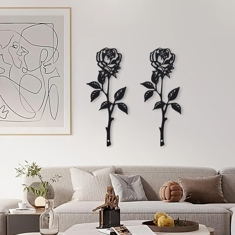Art Craft Rose - งานศิลปะตกแต่งผนังรูปดอกกุหลาบโลหะ 1 ชิ้น - ของขวัญขึ้นบ้านใหม่ งานฝีมือเหล็กสร้างสรรค์