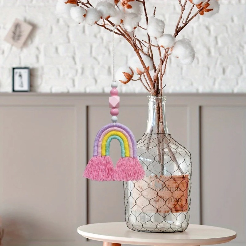 Art And Craft For Nursery - โมบายลมสีรุ้ง งานถักทอขนาดเล็ก ของตกแต่งแขวน งานศิลปะตกแต่งบ้าน งานฝีมือแขวน สำหรับห้องเด็ก