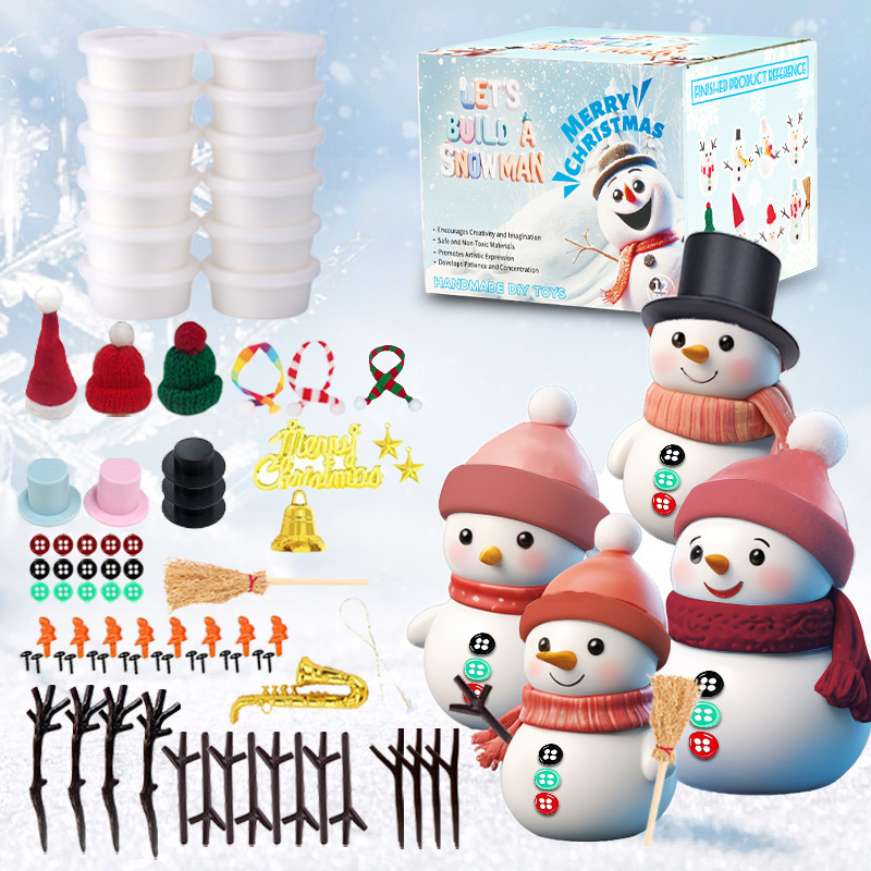 Art Craft Upholstery - 12 DIY Snowman ชุดของเล่น,คริสต์มาสหัตถกรรมของขวัญของเล่น,Snowman Building ชุดเบาะ,