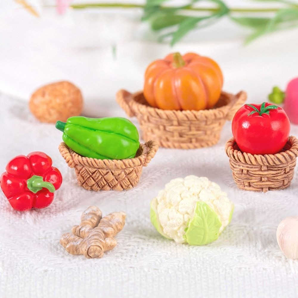 Art And Craft Vegetable - ตะกร้าผักจำลองงานประดิษฐ์ทำด้วยมือทำจากเรซินขนาดเล็กรูปผักแกะสลักน่ารัก