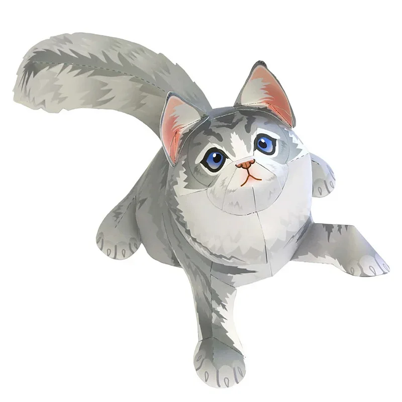 Art Craft Cat - แมวเมนคูน งานพับกระดาษโอริกามิ งานฝีมือกระดาษ 3 มิติ น่ารัก