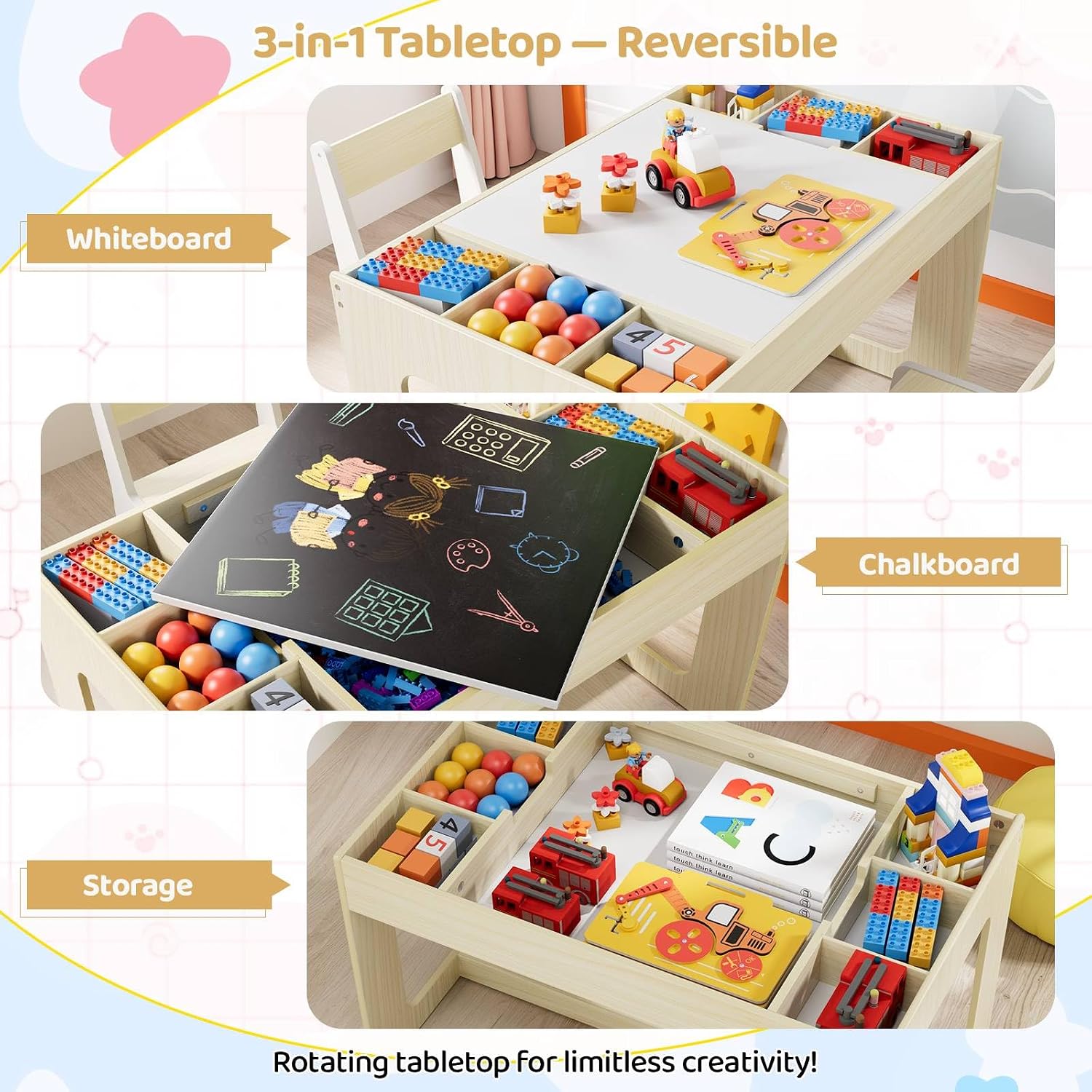 ชุดโต๊ะและเก้าอี้ศิลปะสำหรับเด - Art And Craft For Nursery บทวิจารณ์และราคา