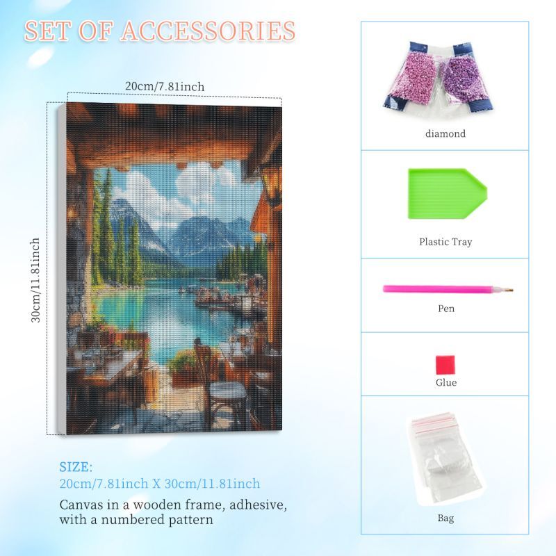ชุดภาพวาดเพชรแบบมีกรอบ RUOPOTY - Art Craft Restaurant บทวิจารณ์และราคา