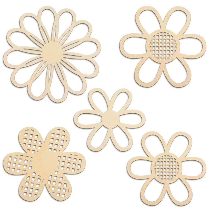 ชุดตกแต่งผนังดอกไม้ไม้ 5 ชิ้น  - Art And Craft For Nursery บทวิจารณ์และราคา