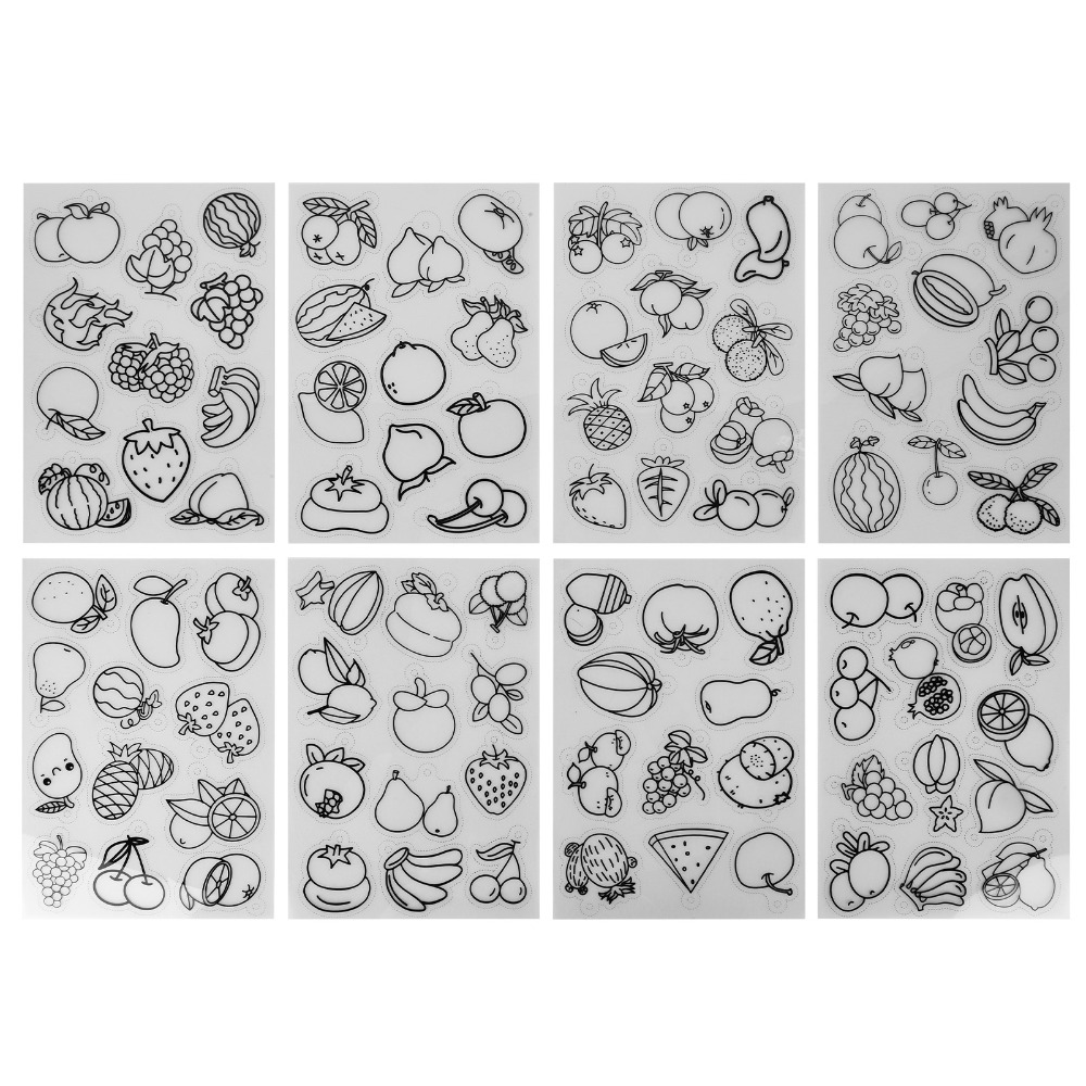 แผ่นหดรัดรูปลายผลไม้และผัก 8 ช - Art And Craft Vegetable บทวิจารณ์และราคา
