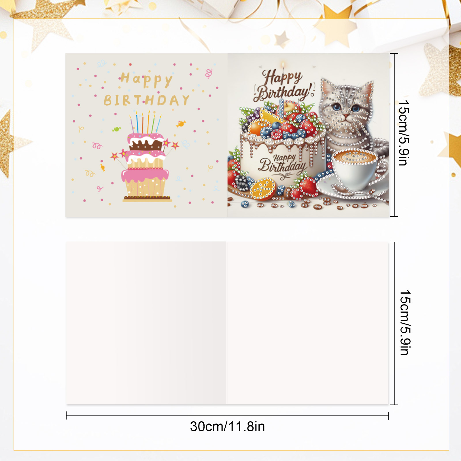 6 ชิ้นเพชรภาพวาดการ์ดอวยพรชุดว - Art Craft Cat บทวิจารณ์และราคา