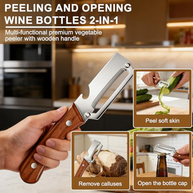 ที่ปอกผักสแตนเลสพร้อมด้ามไม้ ส - Art Craft Wood บทวิจารณ์และราคา