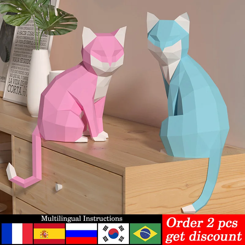 1 คู่คนรักแมวสัตว์ตกแต่งบ้าน O - Art Craft Cat บทวิจารณ์และราคา
