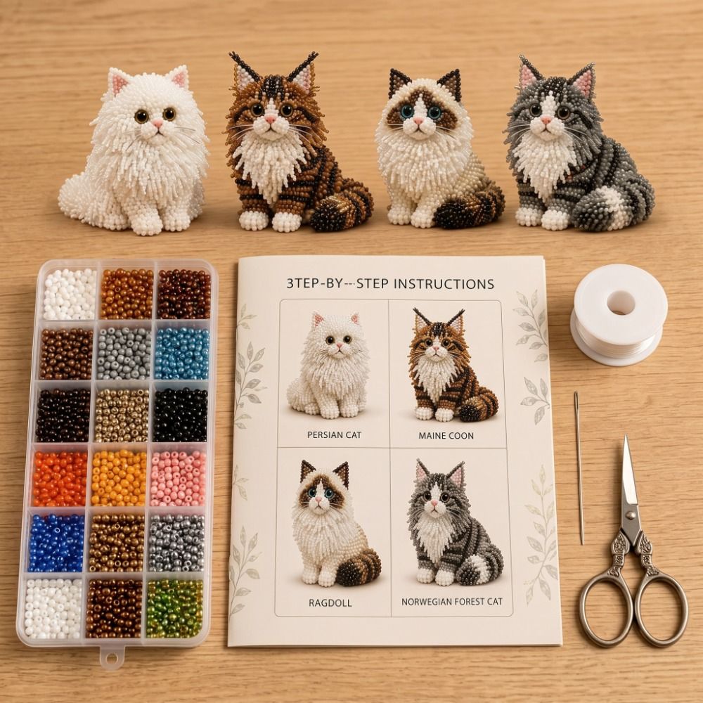 ชุดงานฝีมือปักลูกปัดรูปสัตว์ D - Art Craft Cat บทวิจารณ์และราคา